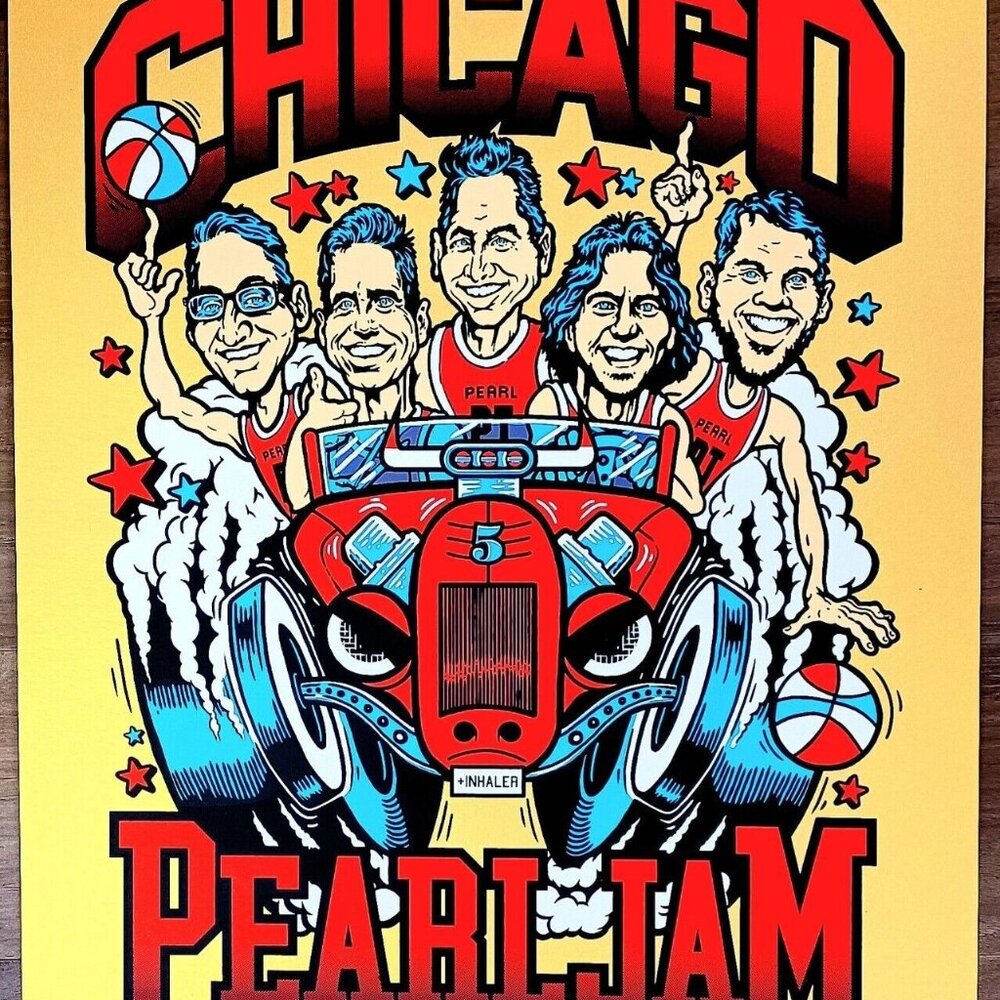 Pearl Jam Chicago-Night 2 SuperGold Variant SIGNED & NUMBERED LE/110 Poster